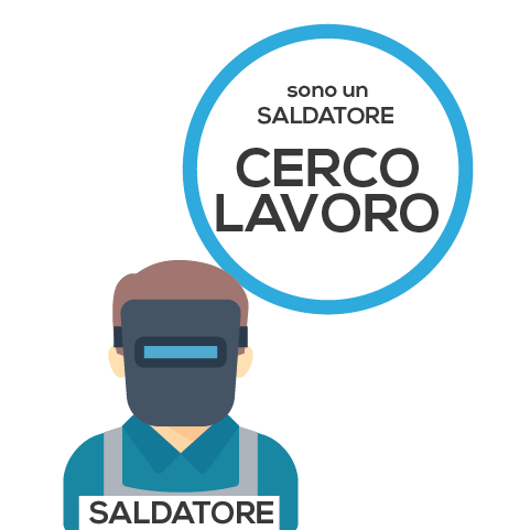 l'icona di un saldatore che cerca lavoro